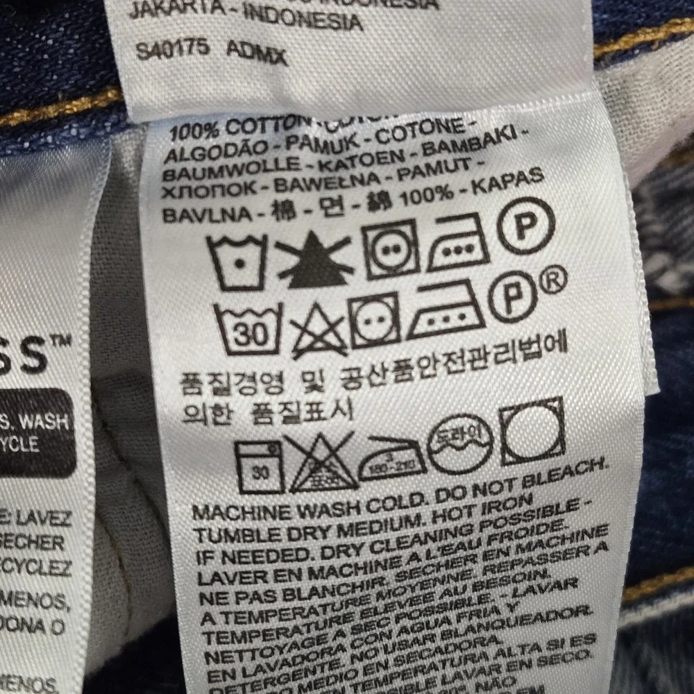 Levi's 501 Men Jeans 38X34 Light Blue Denim Original Fit Straight Leg Distressed